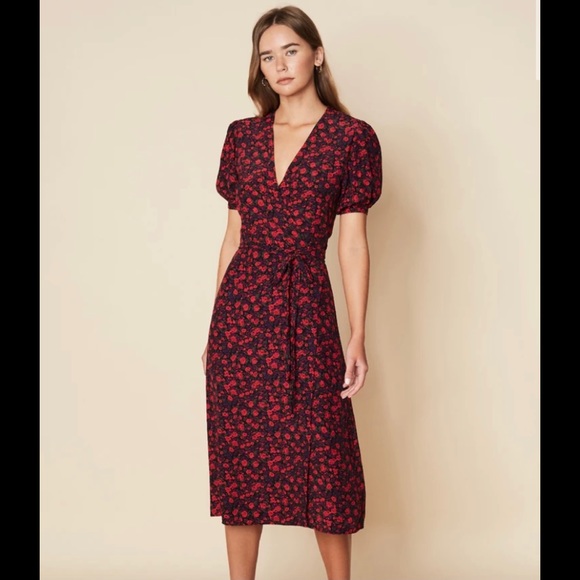 NWOT Sumaia Wrap Midi Dress Uma Floral Print - Picture 6 of 14
